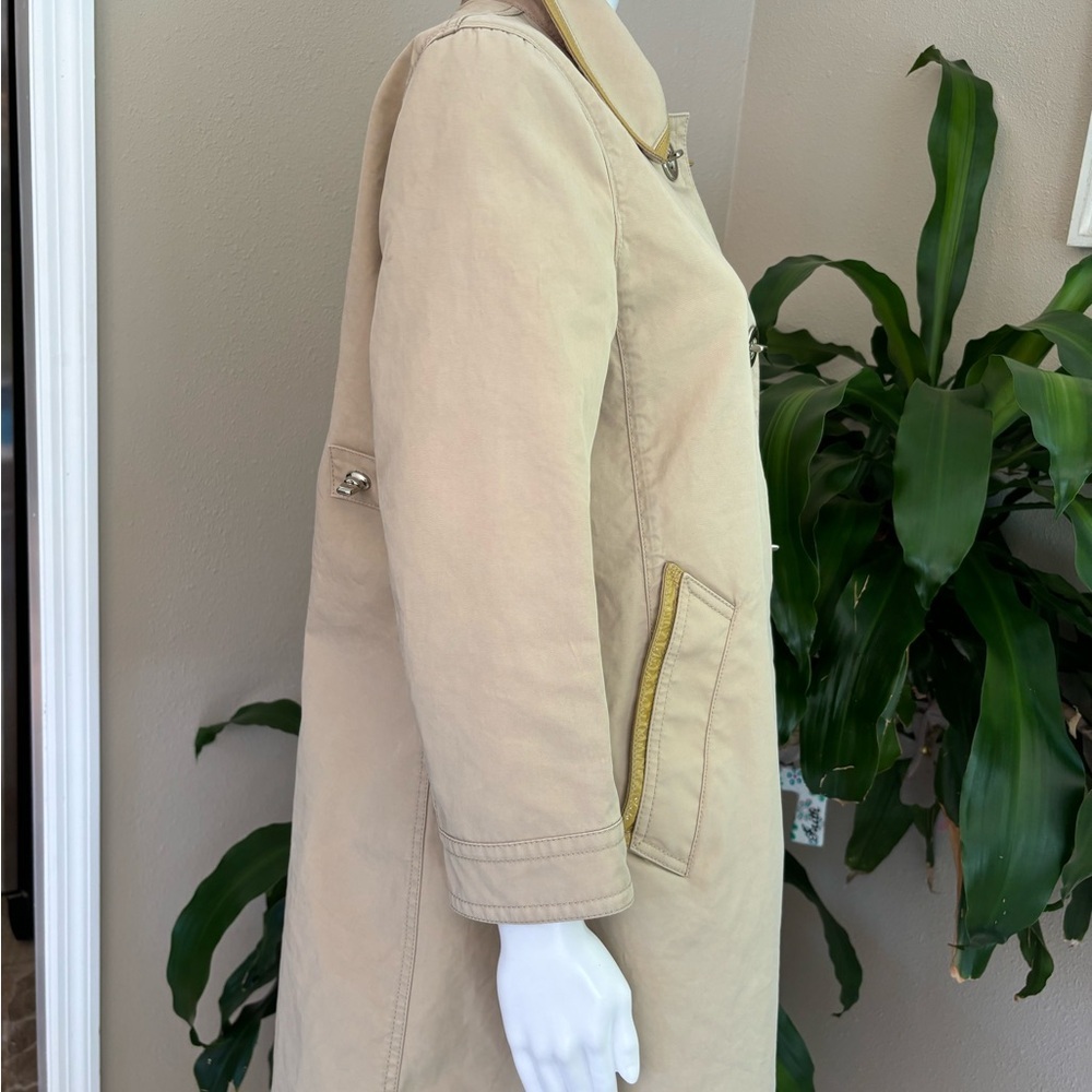 Coach Tan Trench Coat with Notched Lapel - Picture 9 of 15